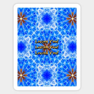 Blue and refreshing flower seed pattern. Sticker